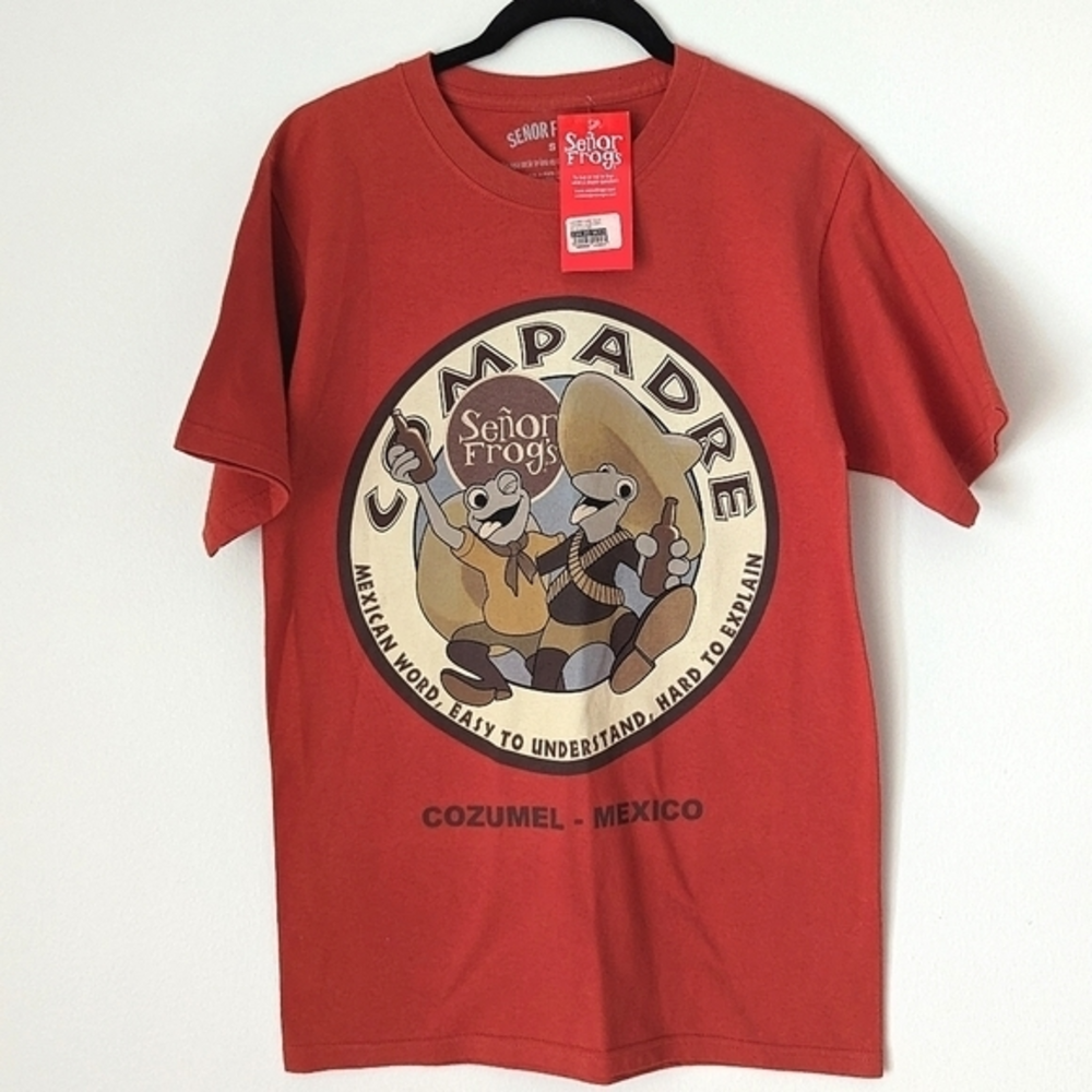 Senior Frogs NWT Compadre Cozumel Mexico Oversized Graphic Tee, Mens S‎